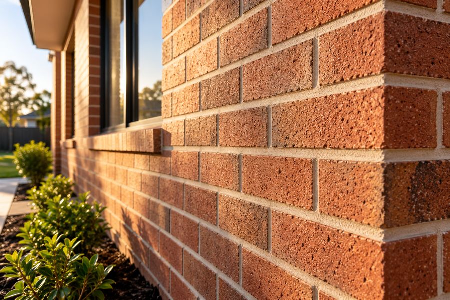 Finished face brickwork on a completed home